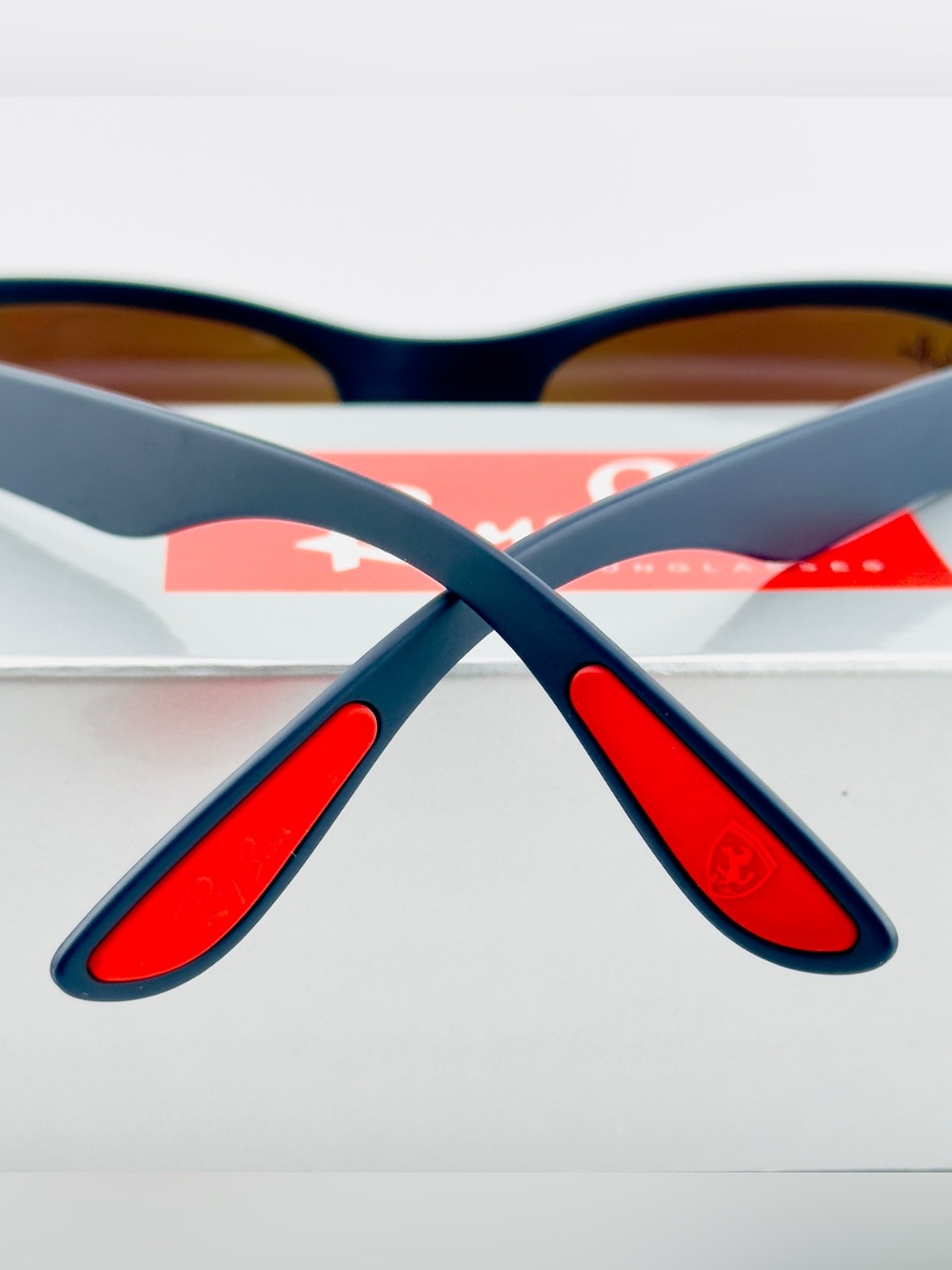 Ray-Ban Scuderia Ferrari Sunglasses RB4195M Matte Gray Frame Blue Mirror Lenses - Picture 14 of 15